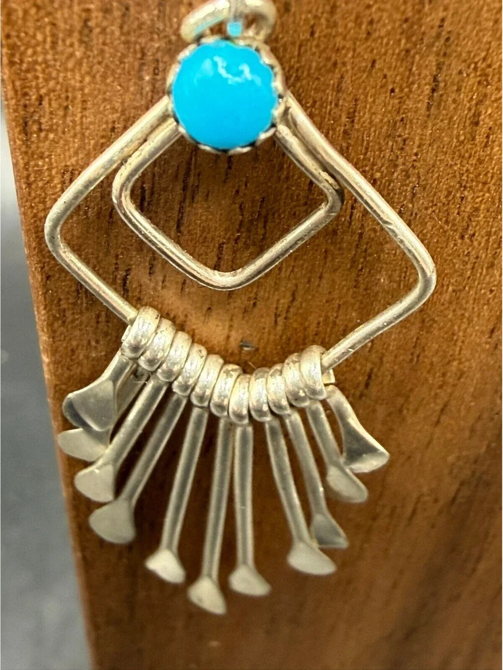 Handcrafted Sterling Silver Turquoise Dreamcatcher Dangle Earrings